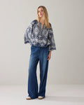 Chambray top with embroidery Blouse SUMMUM
