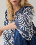 Chambray top with embroidery Blouse SUMMUM
