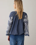 Chambray top with embroidery Blouse SUMMUM