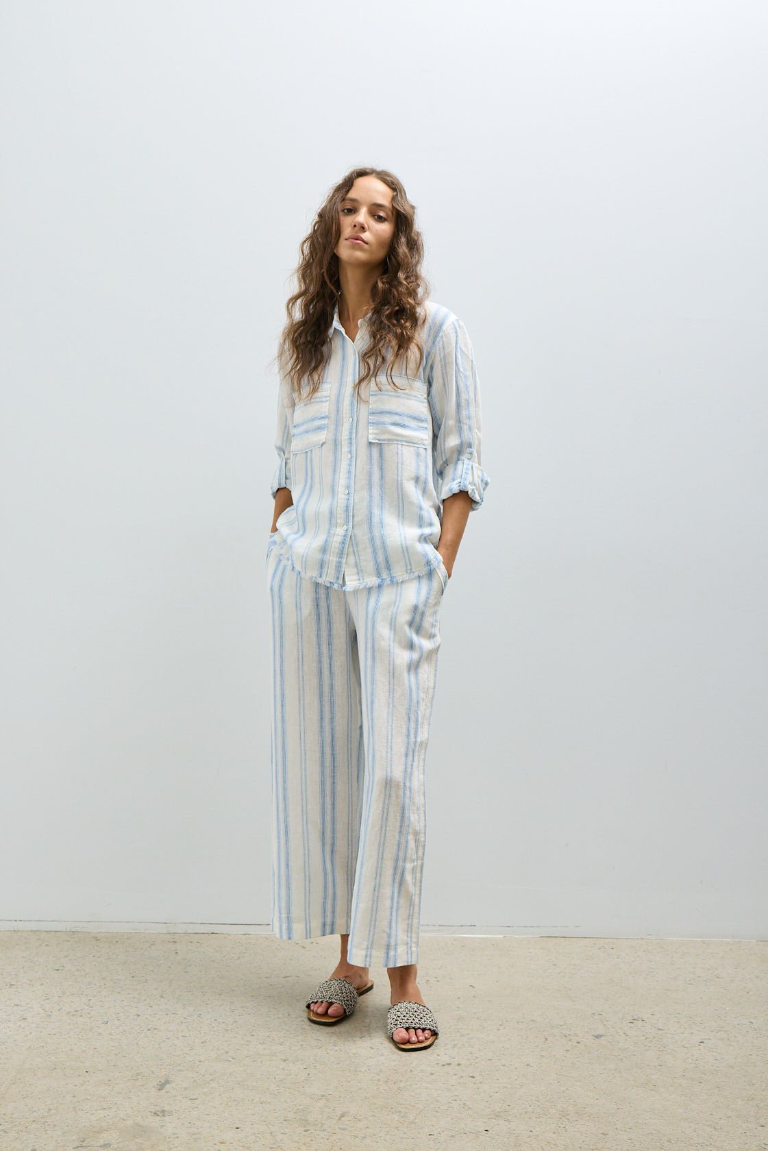 CHASE SHIRT Blouses Melissa Nepton Gradient Blue Stripe XS