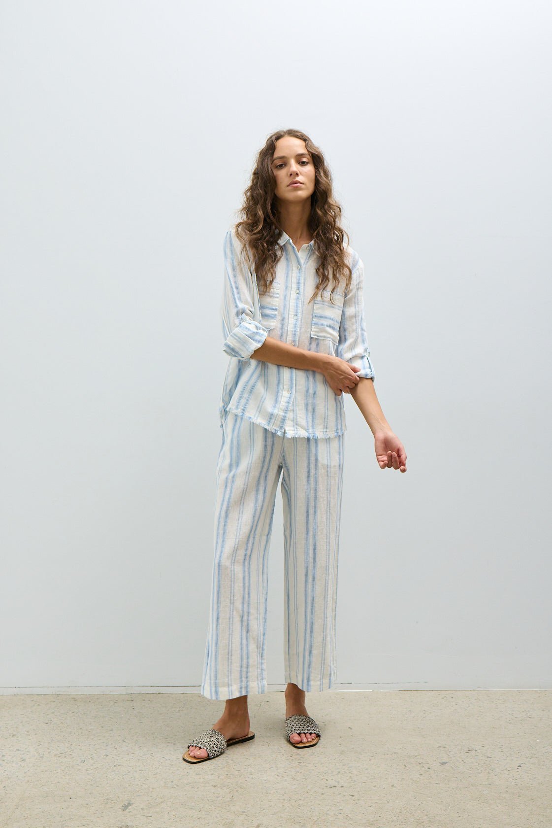 CHASE SHIRT Blouses Melissa Nepton Gradient Blue Stripe L