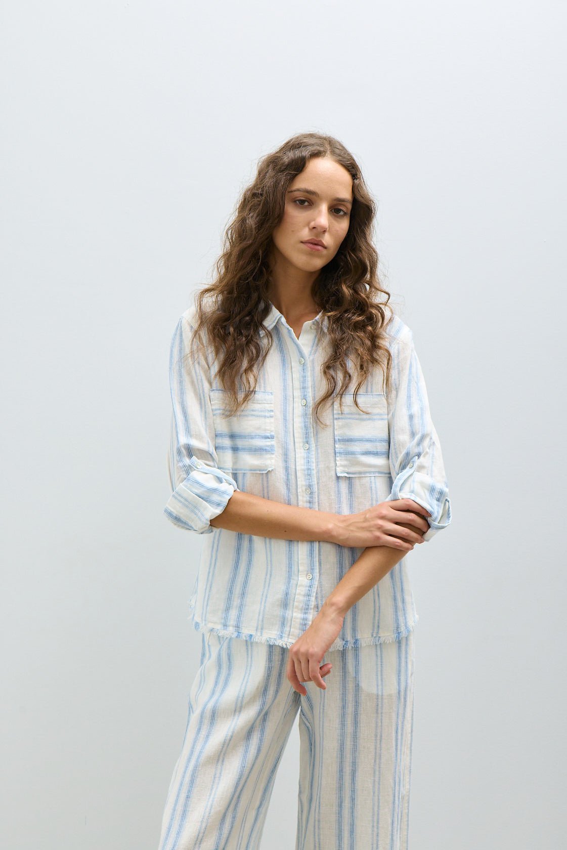 CHASE SHIRT Blouses Melissa Nepton Gradient Blue Stripe M