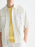 Check Loose-Fit Short-Sleeved Shirt Men Shirts Scotch Soda Homme
