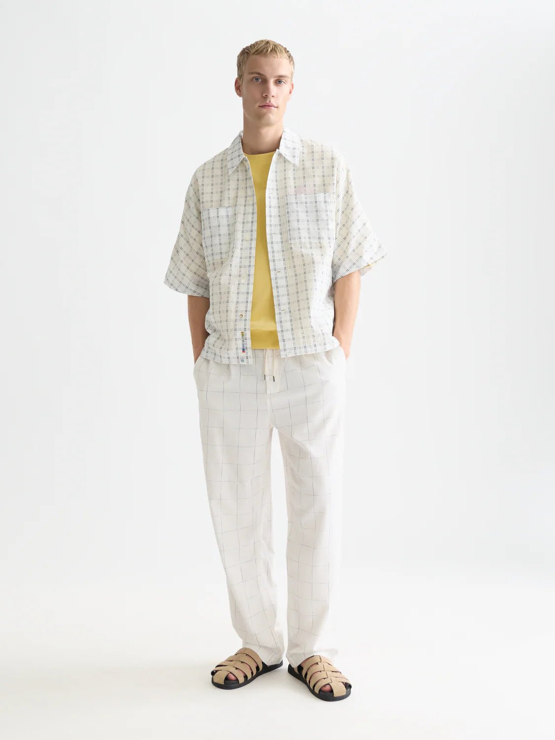 Check Loose-Fit Short-Sleeved Shirt Men Shirts Scotch Soda Homme