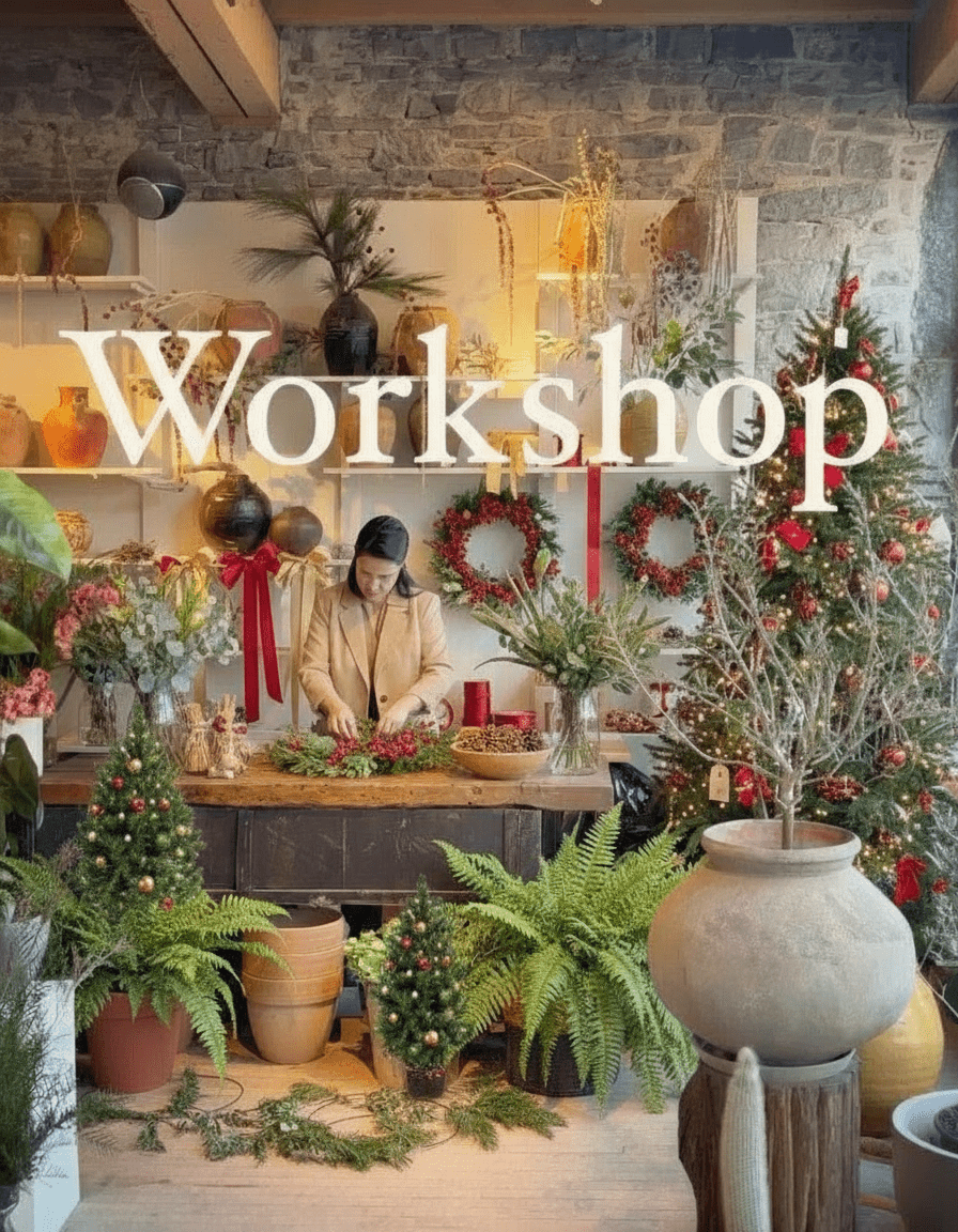 CHRISTMAS WREATH WORKSHOP SATURDAY NOVEMBER 21 h workshop Arts &amp; Crafts Chantal Royer 14h - 16h
