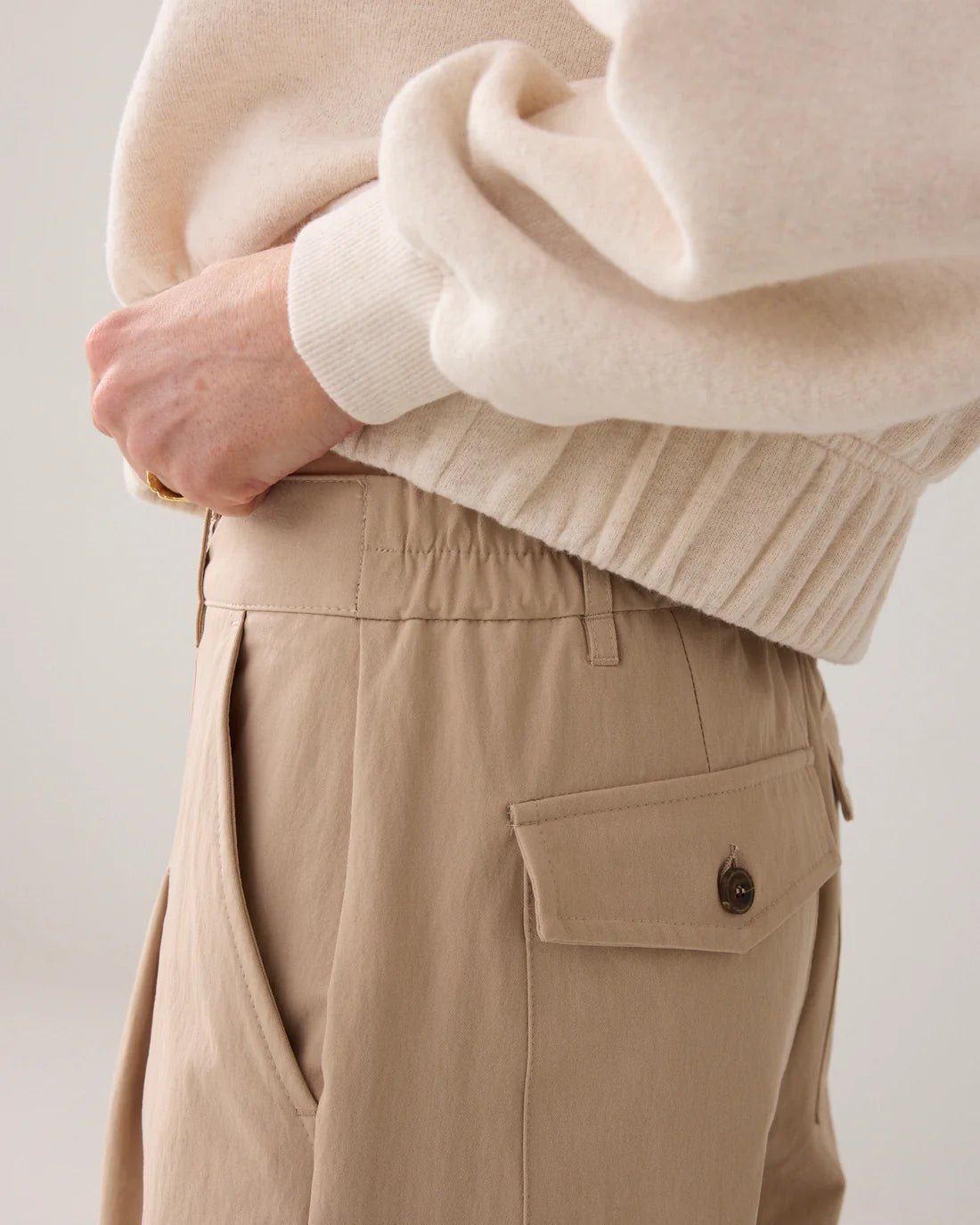 Cocoon-fit cotton-blend trousers Trousers SUMMUM