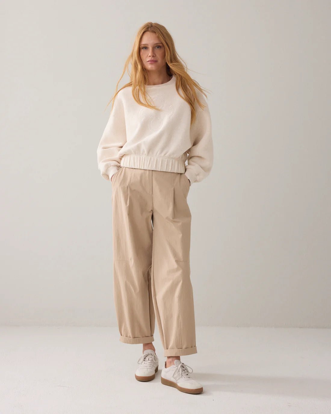 Cocoon-fit cotton-blend trousers Trousers SUMMUM