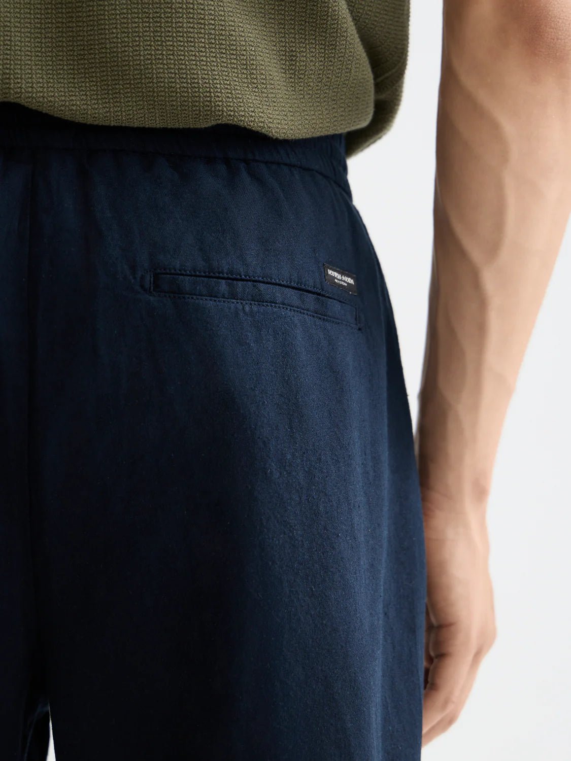 Core Fave Cotton-Linen Twill Bermuda Short Men Shorts Scotch Soda Homme Navy 32