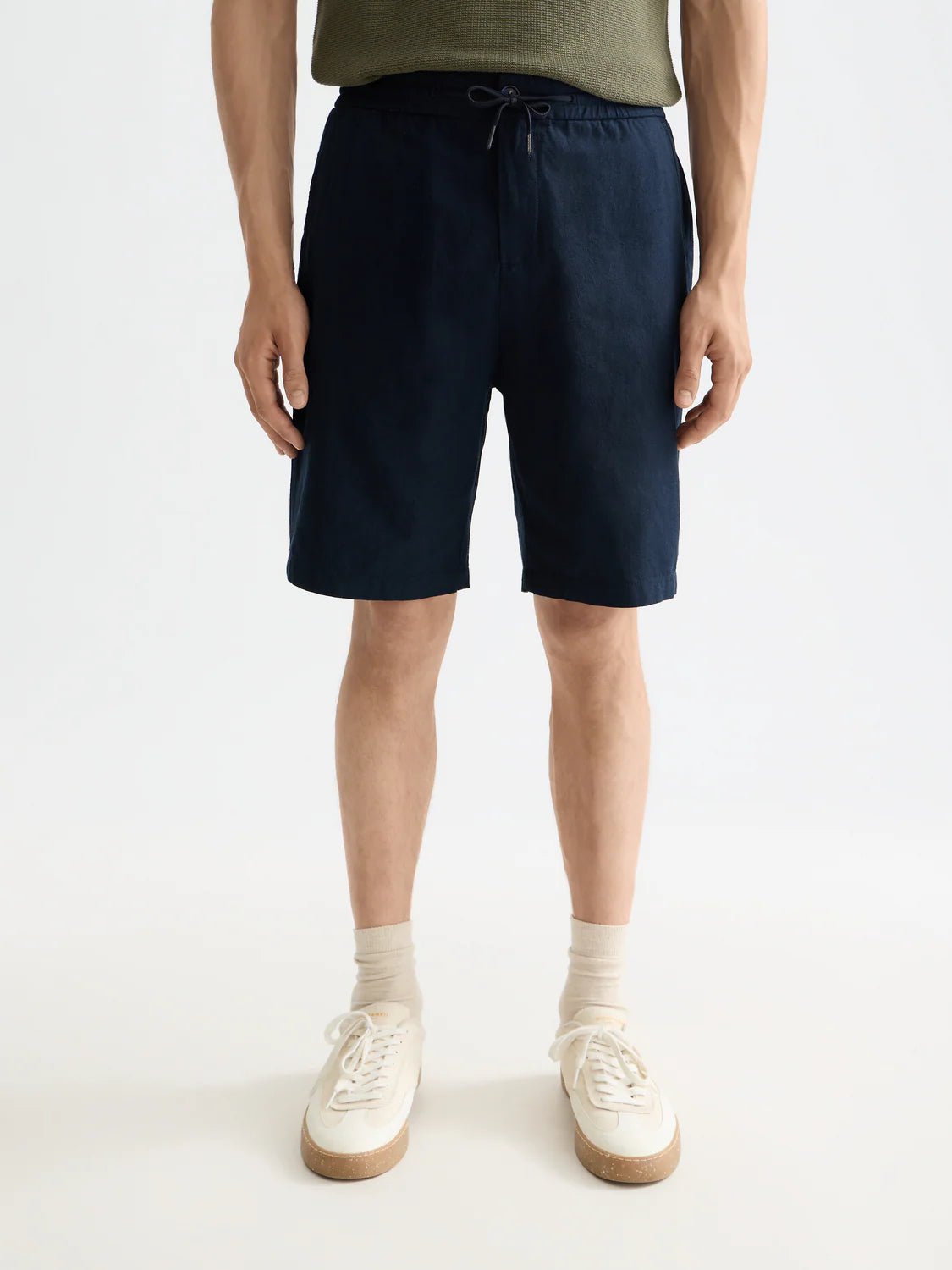 Core Fave Cotton-Linen Twill Bermuda Short Men Shorts Scotch Soda Homme Navy 30