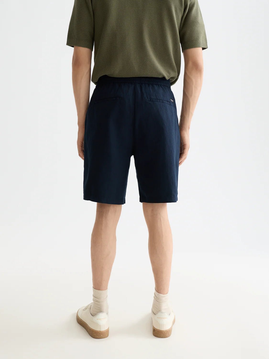 Core Fave Cotton-Linen Twill Bermuda Short Men Shorts Scotch Soda Homme Navy 31