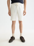 Core Fave Cotton-Linen Twill Bermuda Short Men Shorts Scotch Soda Homme OFF WHITE 30