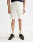 Core Fave Cotton-Linen Twill Bermuda Short Men Shorts Scotch Soda Homme OFF WHITE 30