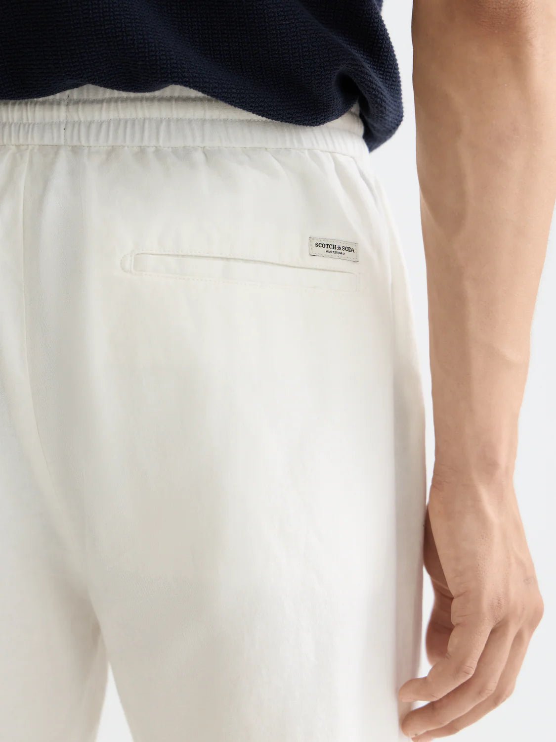 Core Fave Cotton-Linen Twill Bermuda Short Men Shorts Scotch Soda Homme OFF WHITE 32