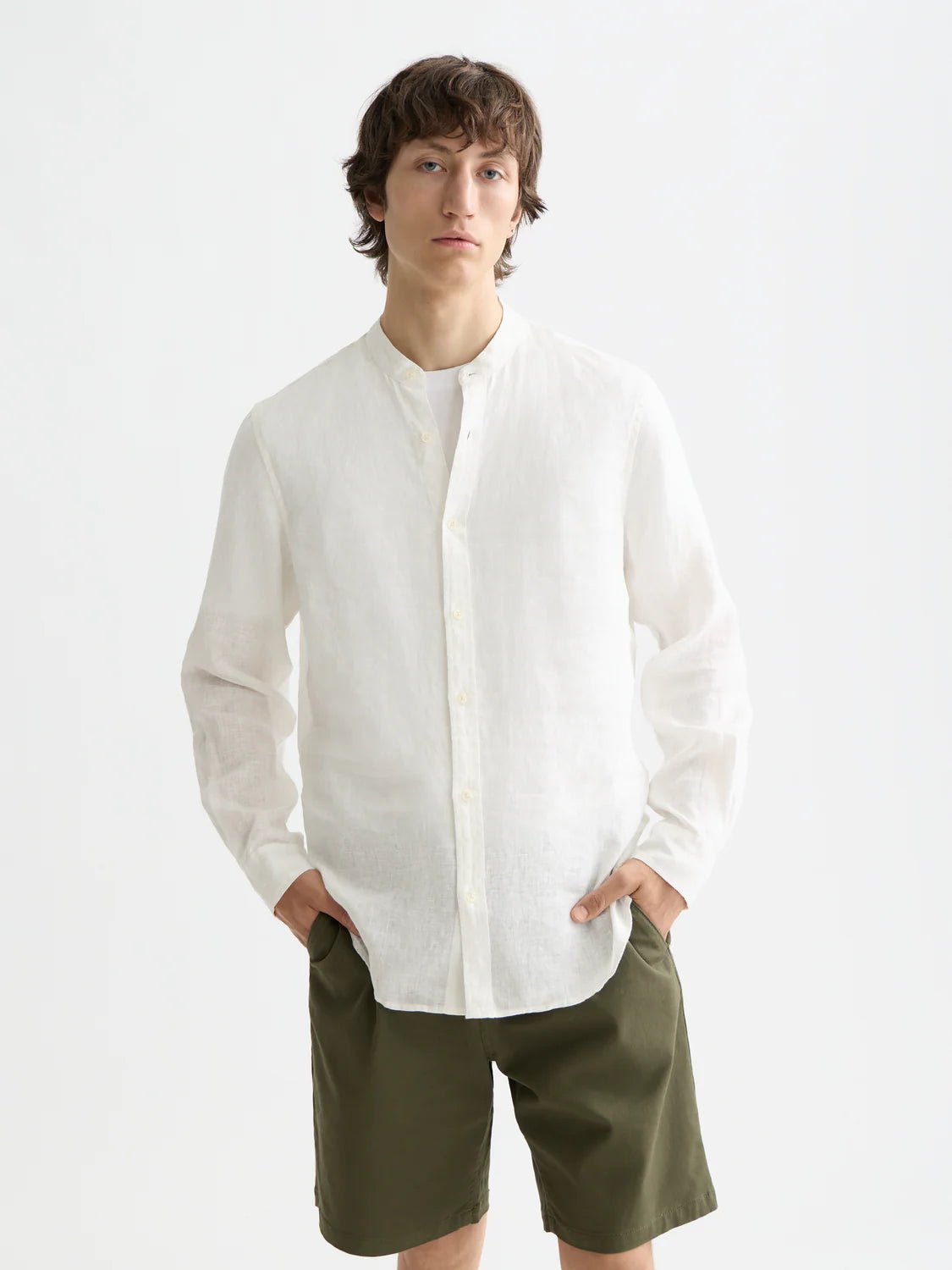 Core Linen Shirt LS Stand Collar Scotch Soda Homme