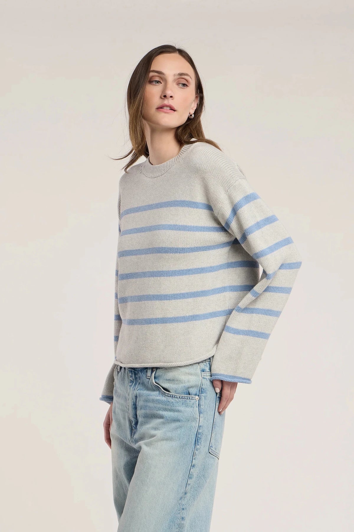 Cotton Cashmere Sweater Woman VELVET S Light Heather