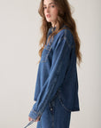 Denim Blouse with Boyfriend Fit Woman SUMMUM 34 DENIM