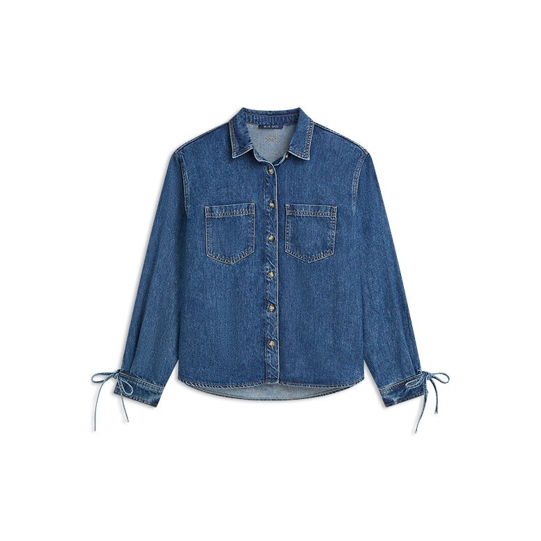 Denim Blouse with Boyfriend Fit Woman SUMMUM