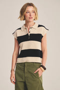 DS COTTON CASHMERE SWEATER VELVET OAT/NAVY L