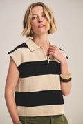 DS COTTON CASHMERE SWEATER VELVET OAT/NAVY XS