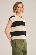 DS COTTON CASHMERE SWEATER VELVET OAT/NAVY M