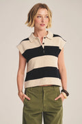DS COTTON CASHMERE SWEATER VELVET OAT/NAVY S