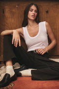 DS GAUZY WHISPER CLASSICS TANK VELVET WHITE L