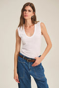 DS GAUZY WHISPER CLASSICS TANK VELVET WHITE XS