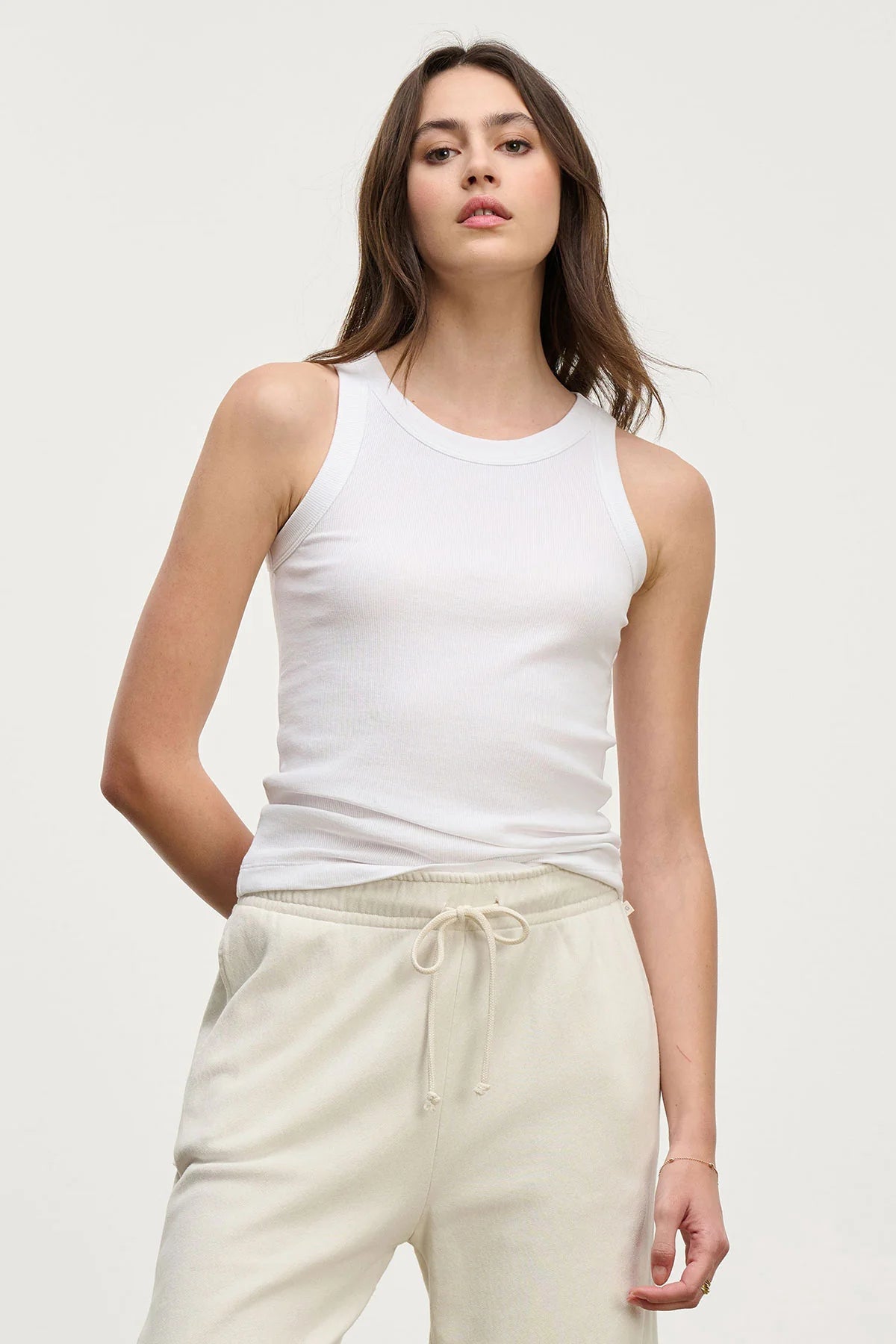 DS MODAL RIB TANK T-Shirts VELVET WHITE L