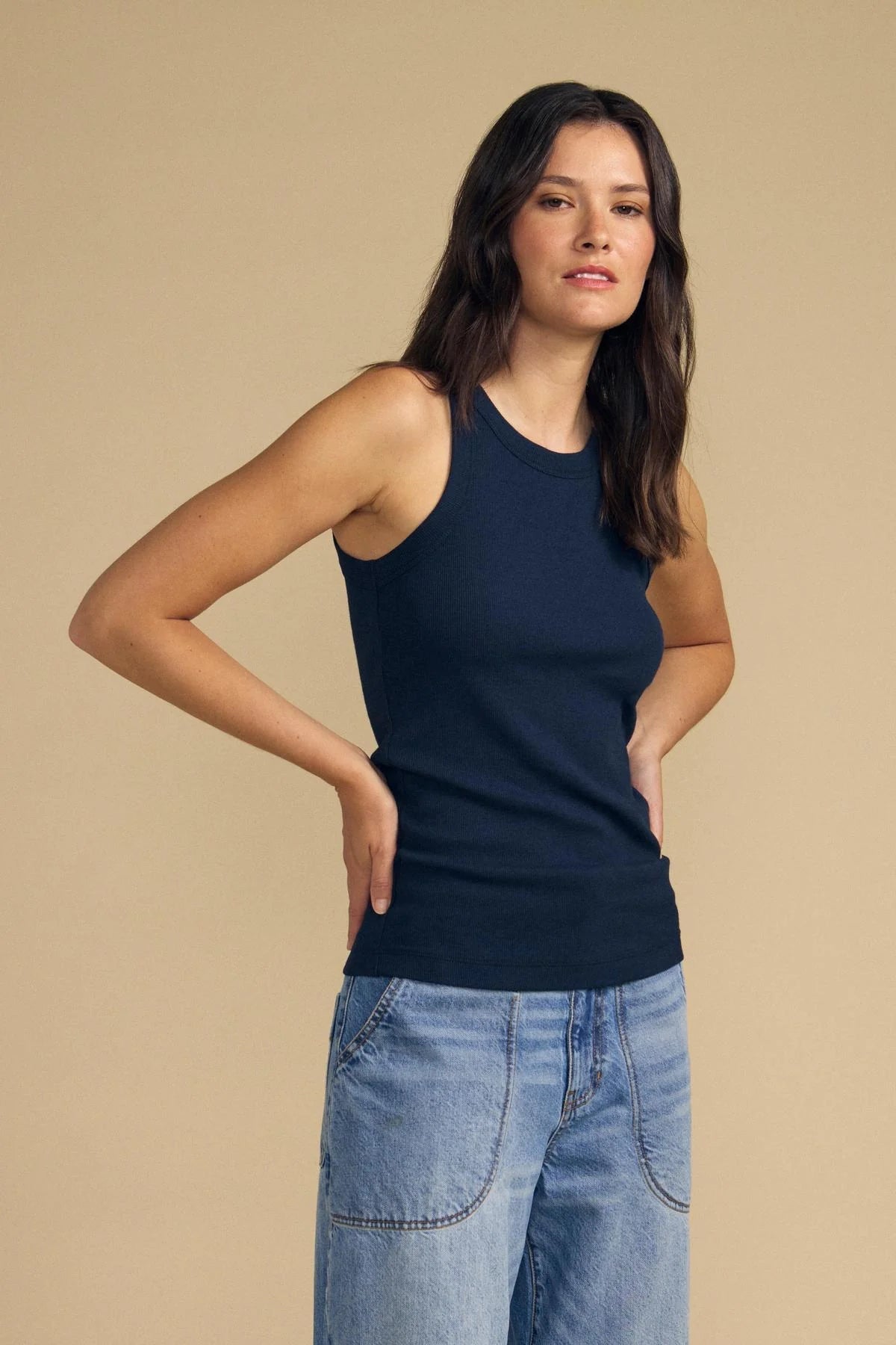 DS Modal Rib Tank Woman VELVET S Navy