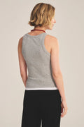DS MODAL RIB TOP T-Shirts VELVET HEATHER GREY/WHITE XXL