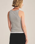 DS MODAL RIB TOP Woman VELVET HEATHER GREY/WHITE XXL