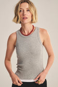 DS MODAL RIB TOP T-Shirts VELVET HEATHER GREY/WHITE XS