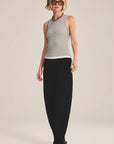 DS MODAL RIB TOP Woman VELVET HEATHER GREY/WHITE XL