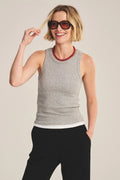 DS MODAL RIB TOP T-Shirts VELVET HEATHER GREY/WHITE M