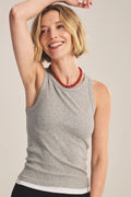 DS MODAL RIB TOP T-Shirts VELVET HEATHER GREY/WHITE S