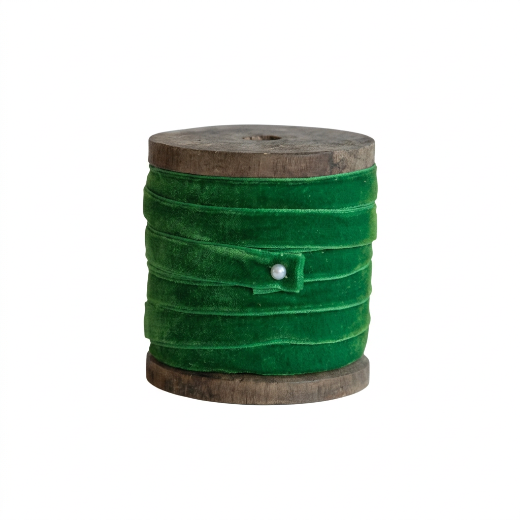 Velvet Ribbon on Wood Spool,- XS4128C