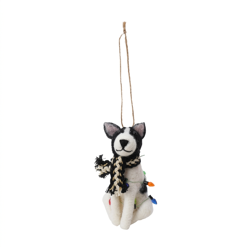 4"H-5"H Wool Felt Dog Ornament  XS9695C