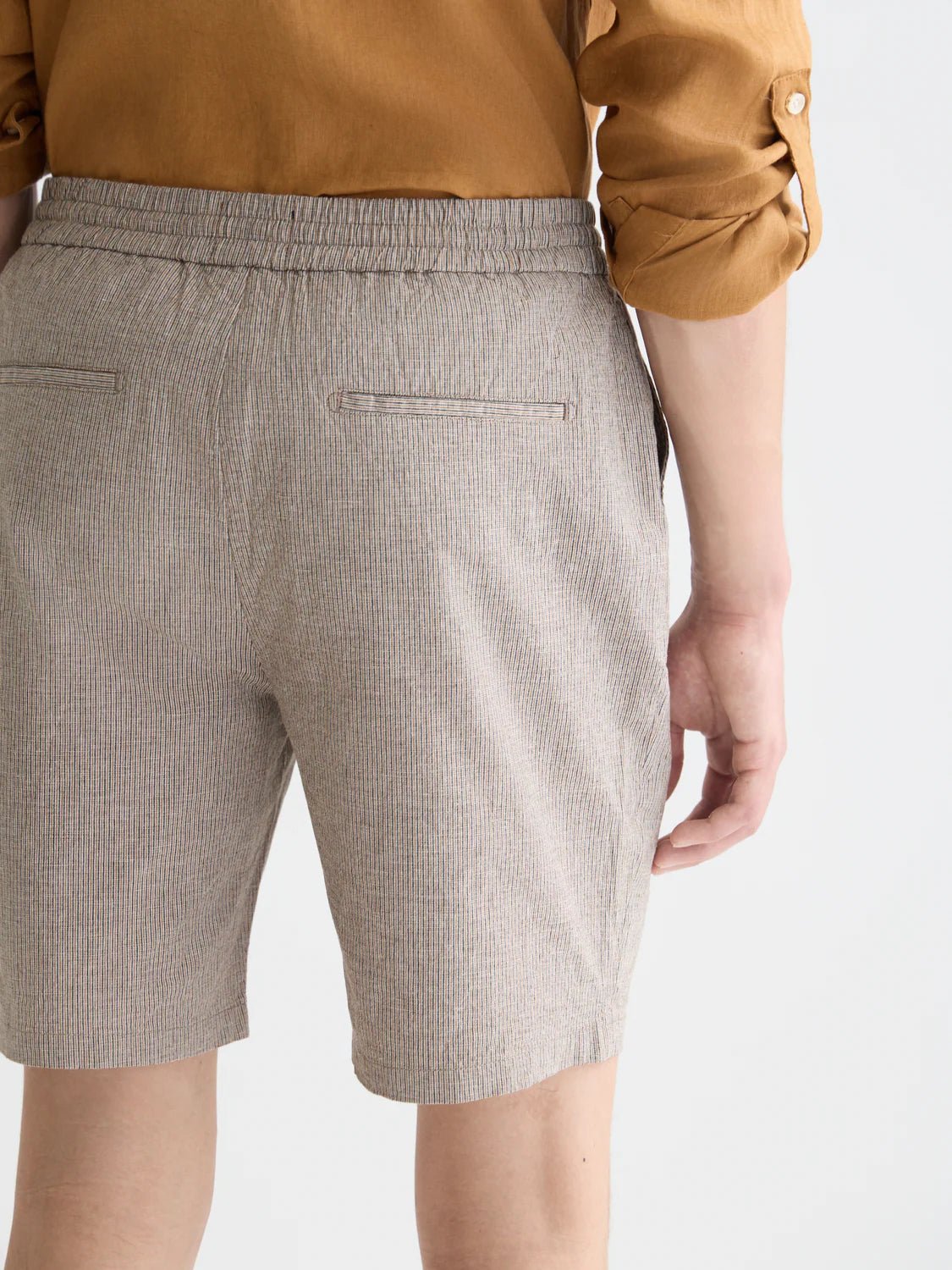 Fave Cotton-Linen Yarn-Dyed Ragular-Fit Bermuda Shorts Men Shorts Scotch Soda Homme Cathay Spice Dobby 32