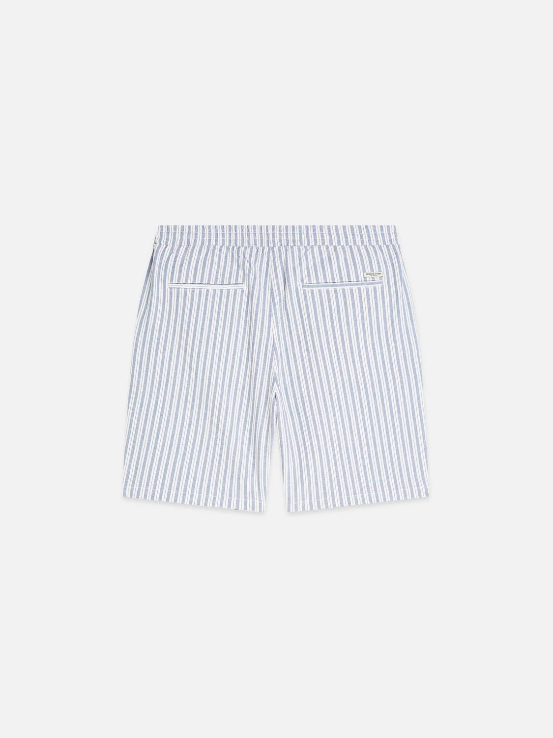 Fave Cotton-Linen Yarn-Dyed Regular-Fit Bermuda Shorts Men Shorts Scotch Soda Homme Infinity Stripe 34