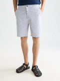 Fave Cotton-Linen Yarn-Dyed Regular-Fit Bermuda Shorts Men Shorts Scotch Soda Homme Infinity Stripe 30