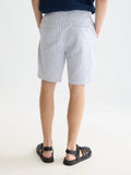 Fave Cotton-Linen Yarn-Dyed Regular-Fit Bermuda Shorts Men Shorts Scotch Soda Homme Infinity Stripe 31