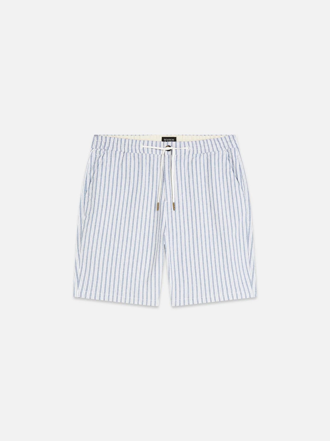 Fave Cotton-Linen Yarn-Dyed Regular-Fit Bermuda Shorts Men Shorts Scotch Soda Homme Infinity Stripe 33