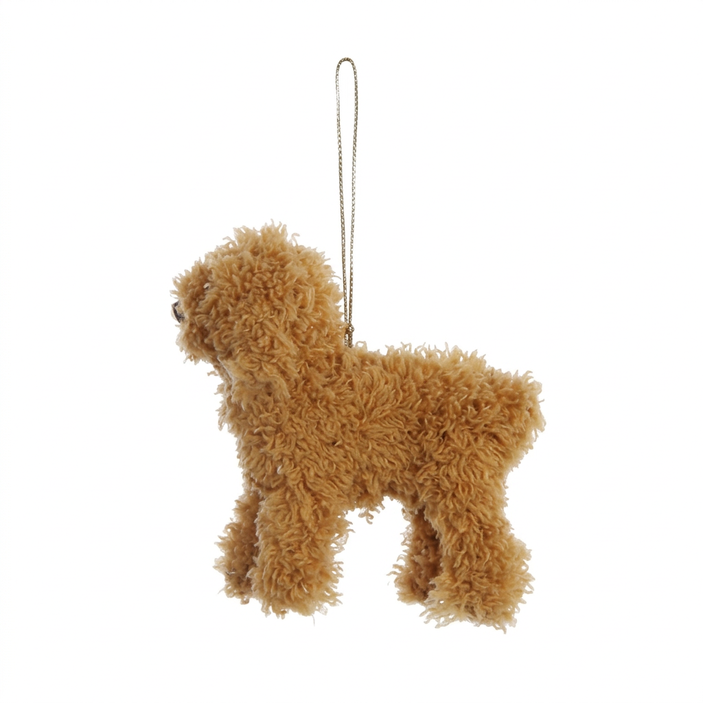 4-1/4"L Furry Poodle Ornament- XM4438A Christmas Decoration Creative Coop