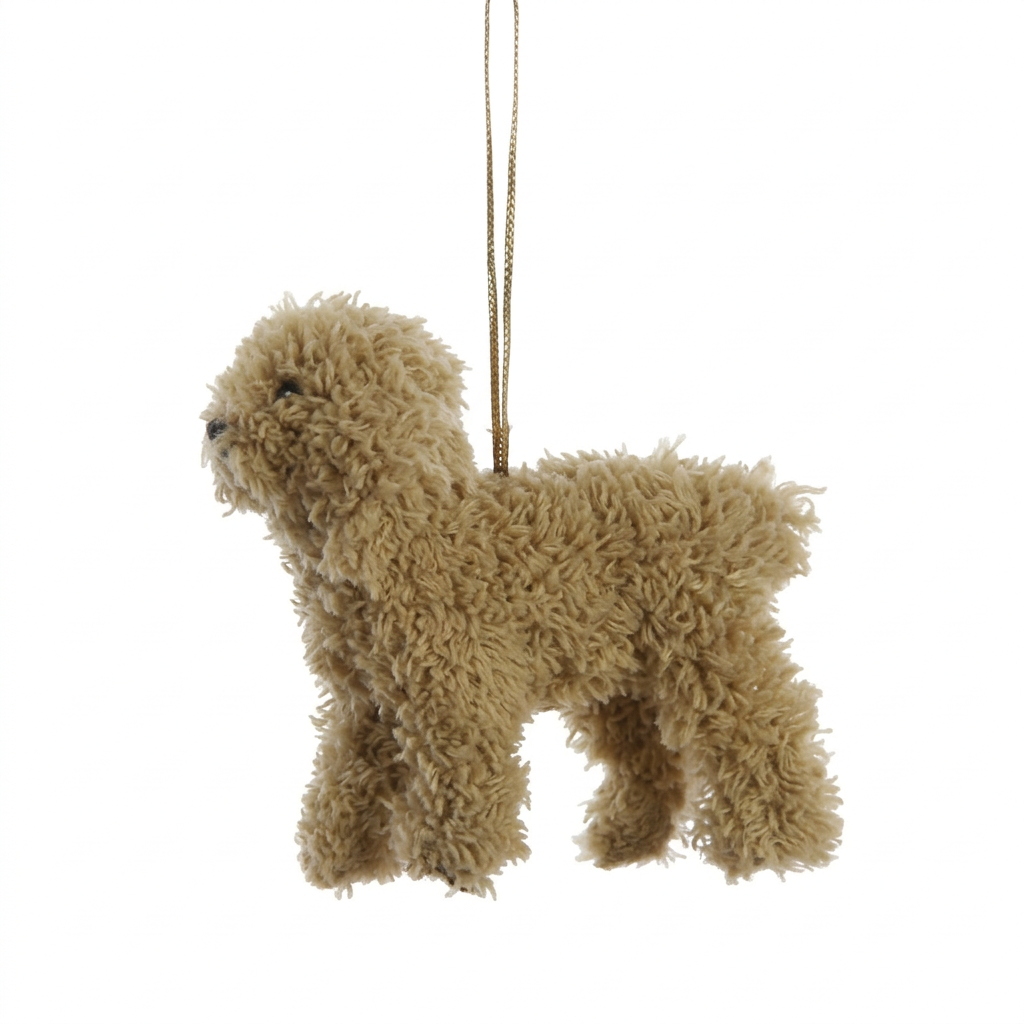 4-1/4"L Furry Poodle Ornament- XM4438D