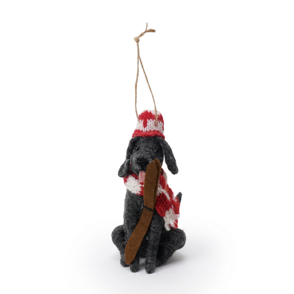 4"H-5"H Wool Felt Dog Ornament  XS9695B