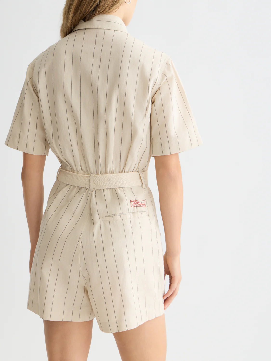 Feminine Cotton-Linen Playsuit Dresses Scotch Soda Femme Fog Stripe S