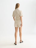 Feminine Cotton-Linen Playsuit Dresses Scotch Soda Femme Fog Stripe M