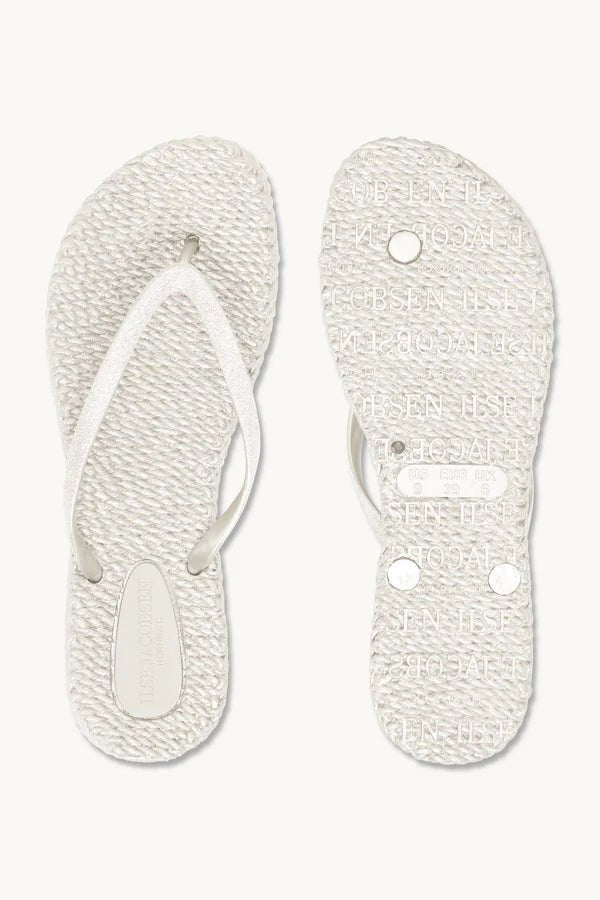 Flip Flop with Glitter ILSE JACOBSEN CREME 40