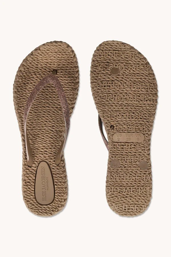 Flip Flop with Glitter ILSE JACOBSEN Mocca 40