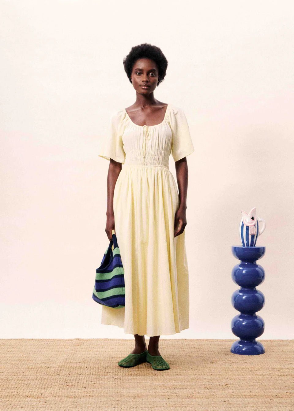 FRNCH YEMANJA DRESS FRNCH Beurre O/S - XS